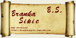 Branka Šipić vizit kartica